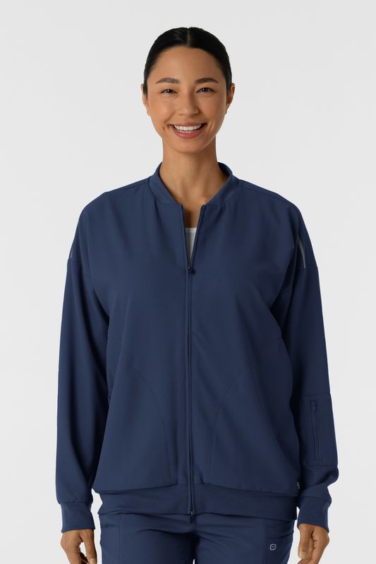 Felpa donna 8066 bomber zip navy blue