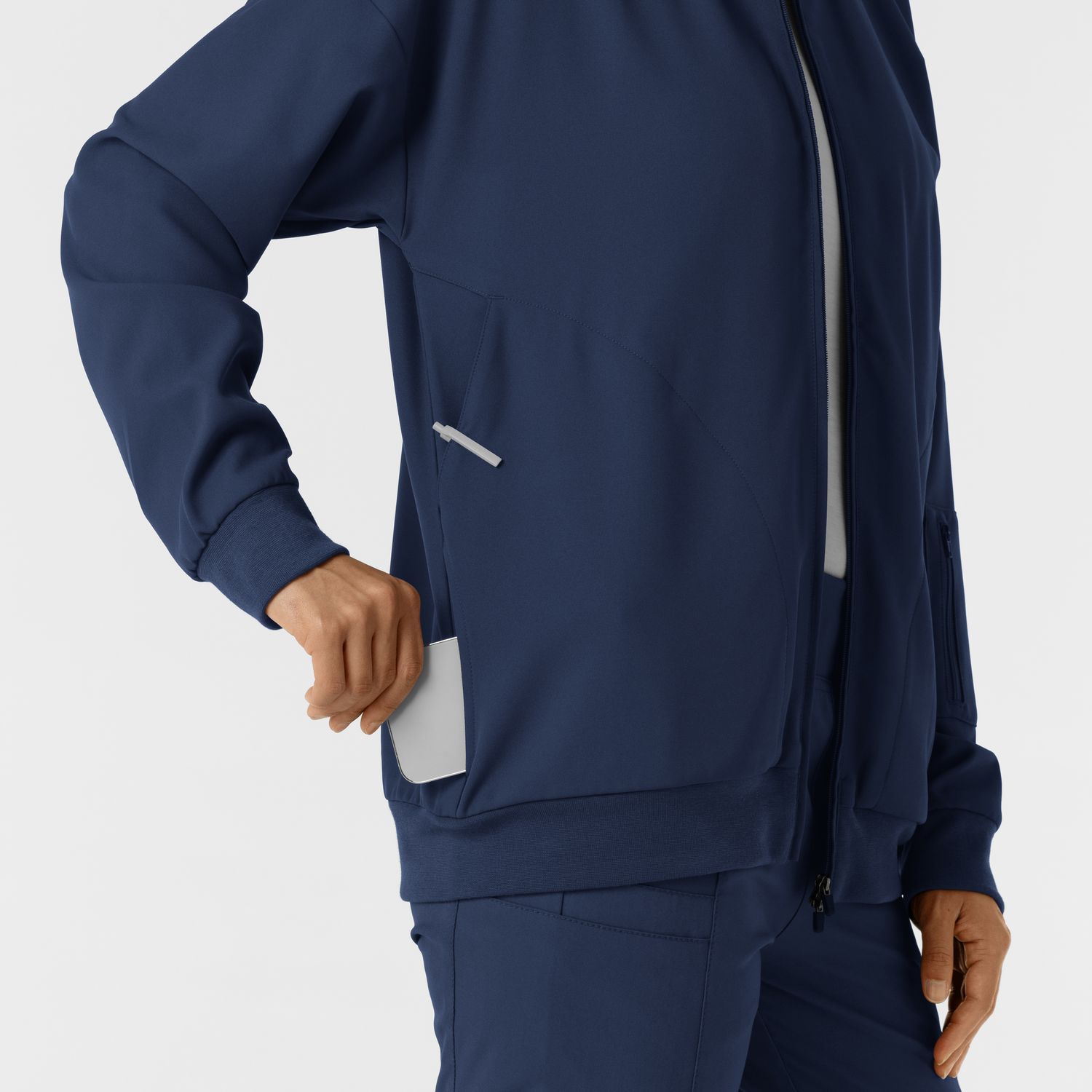 Felpa donna 8066 bomber zip navy blue
