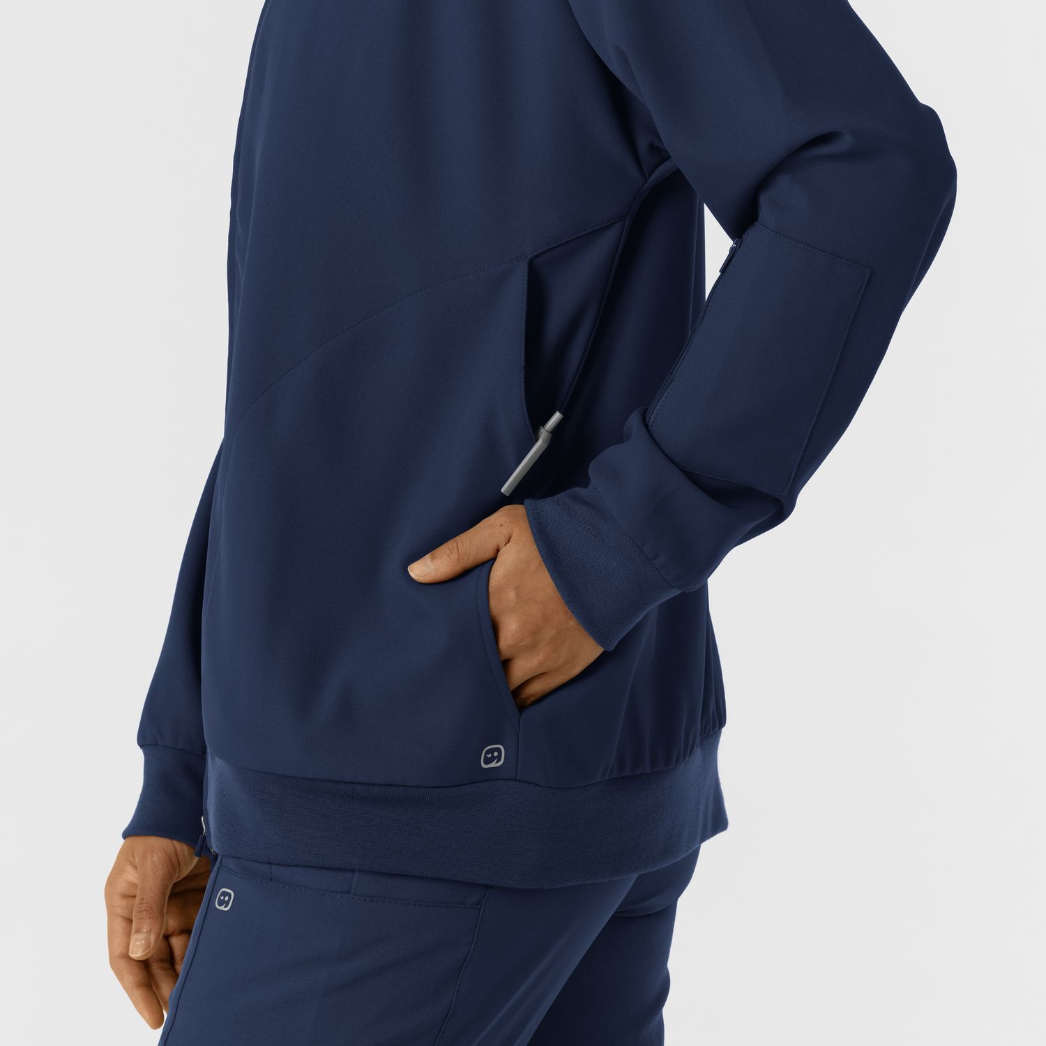 Felpa donna 8066 bomber zip navy blue