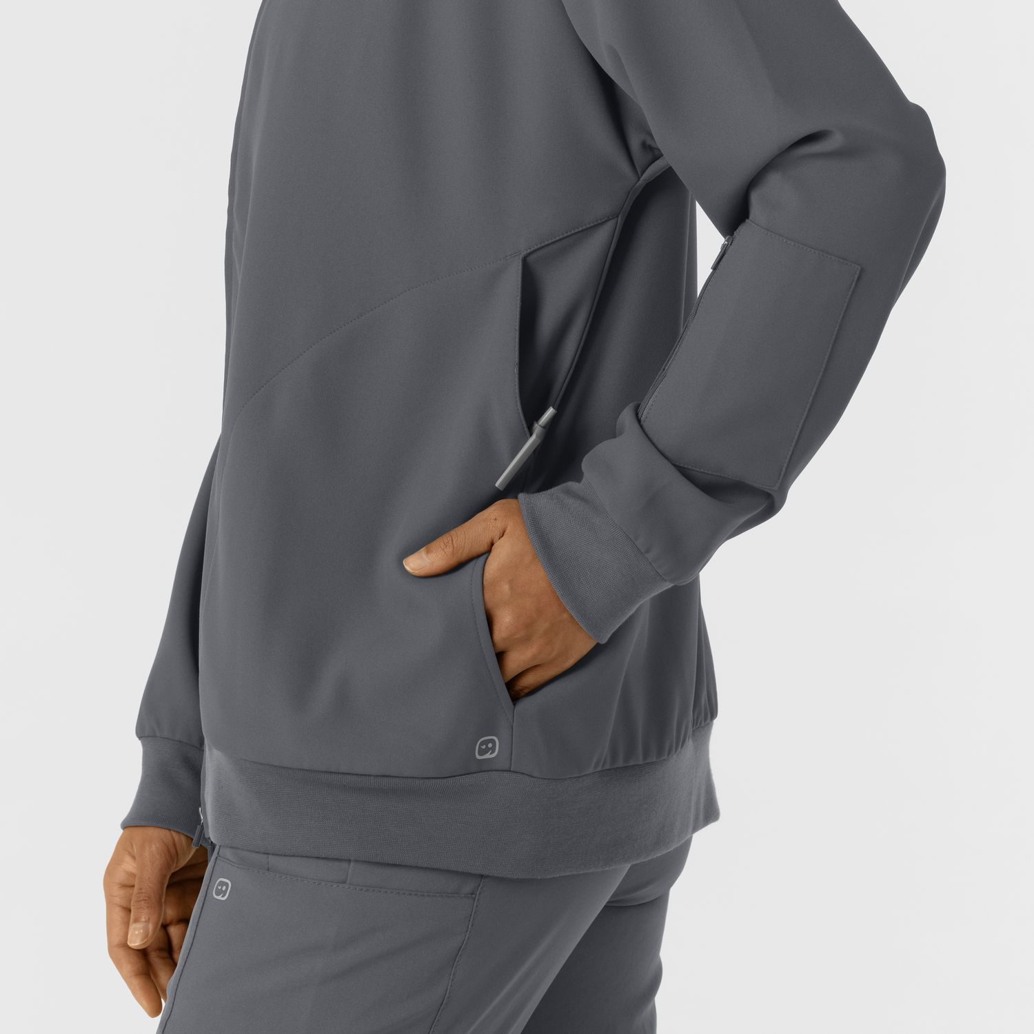 Felpa donna 8066 bomber zip pewter