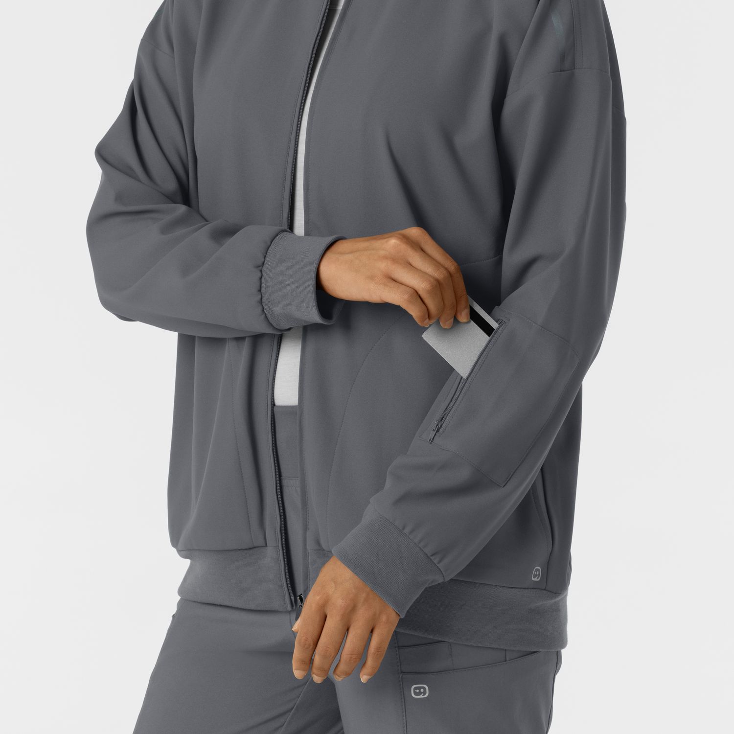 Felpa donna 8066 bomber zip pewter