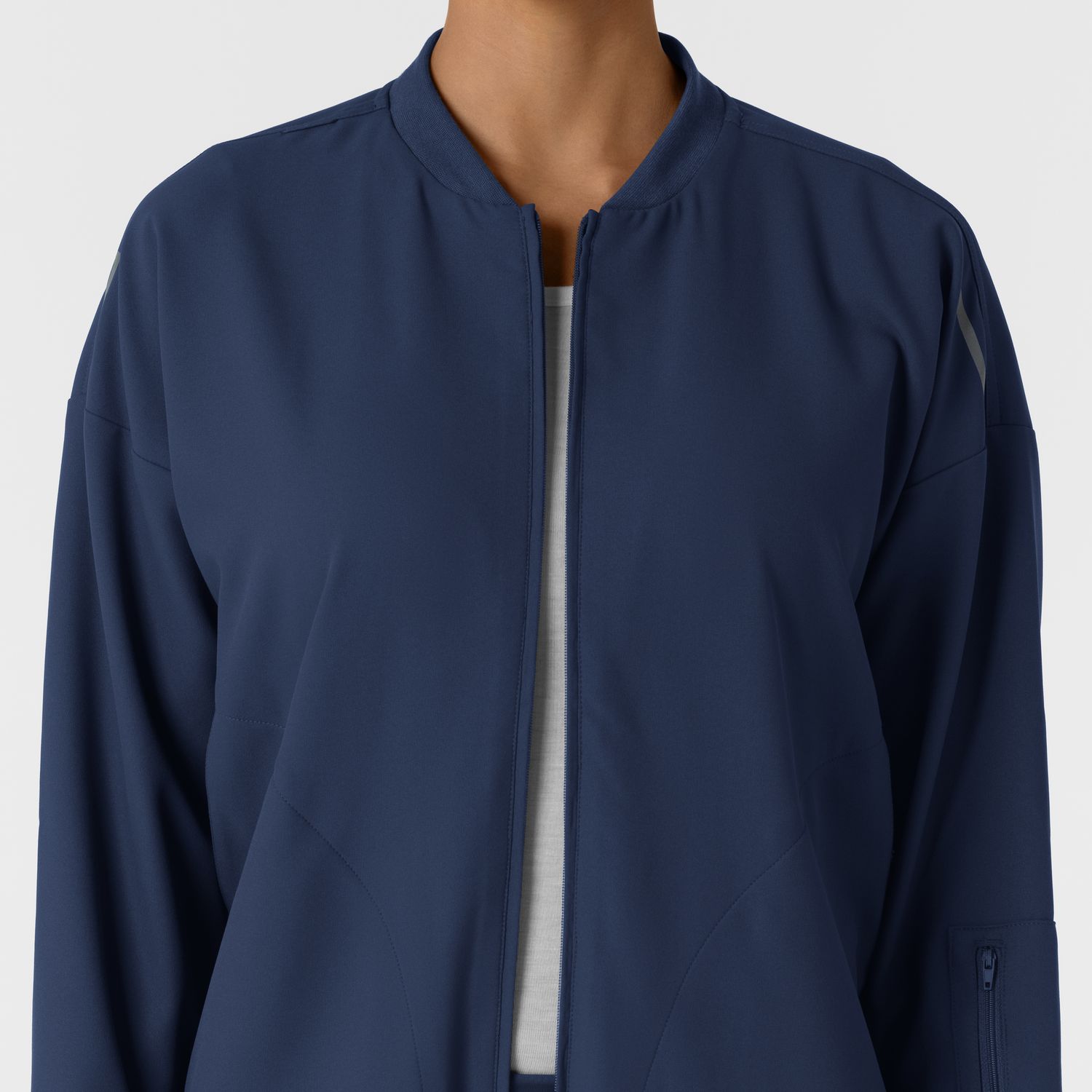 Felpa donna 8066 bomber zip navy blue