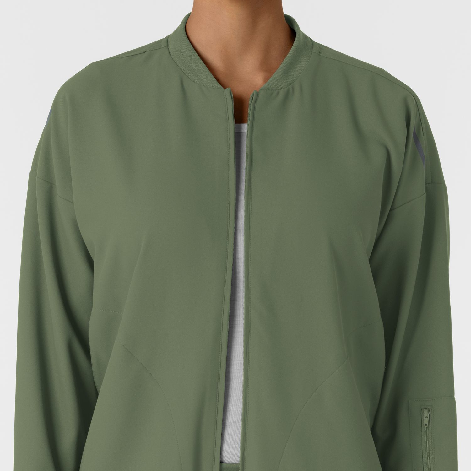 Felpa donna 8066 bomber zip olive