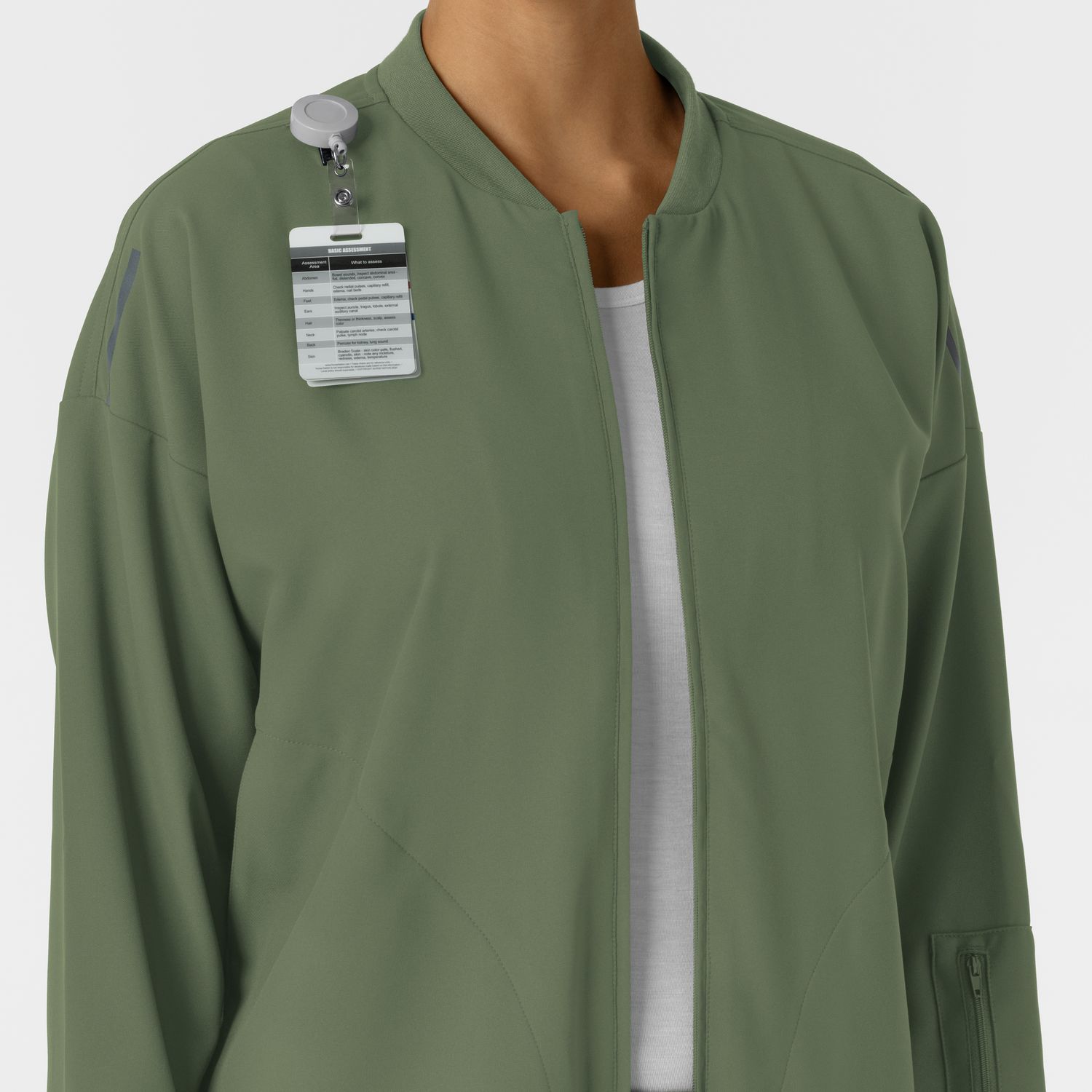 Felpa donna 8066 bomber zip olive