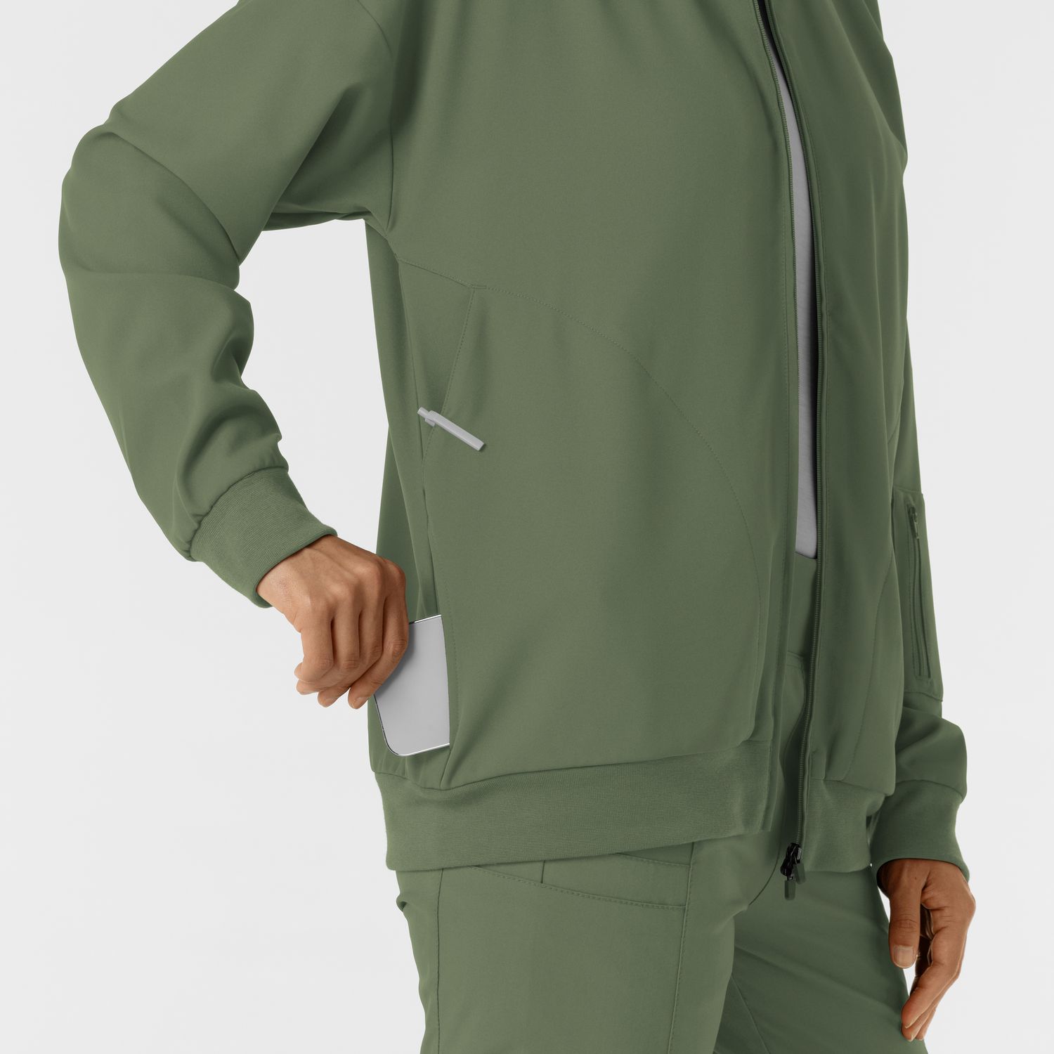 Felpa donna 8066 bomber zip olive