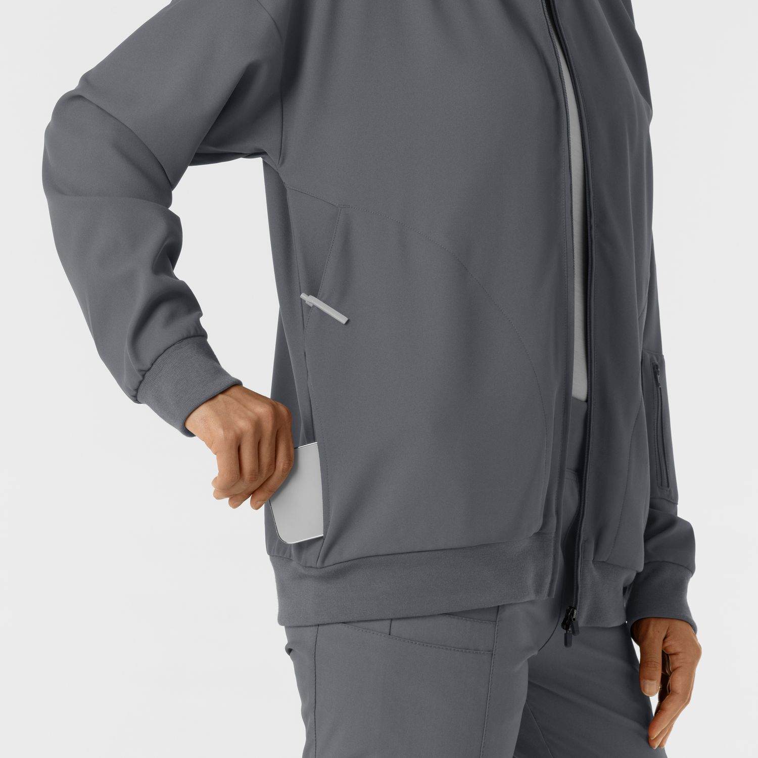 Felpa donna 8066 bomber zip pewter