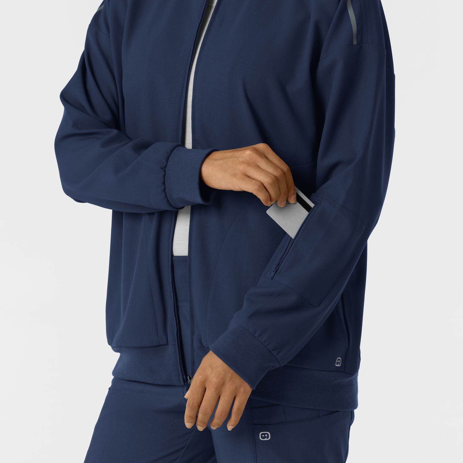 Felpa donna 8066 bomber zip navy blue