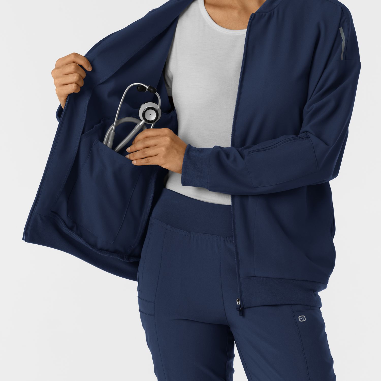 Felpa donna 8066 bomber zip navy blue
