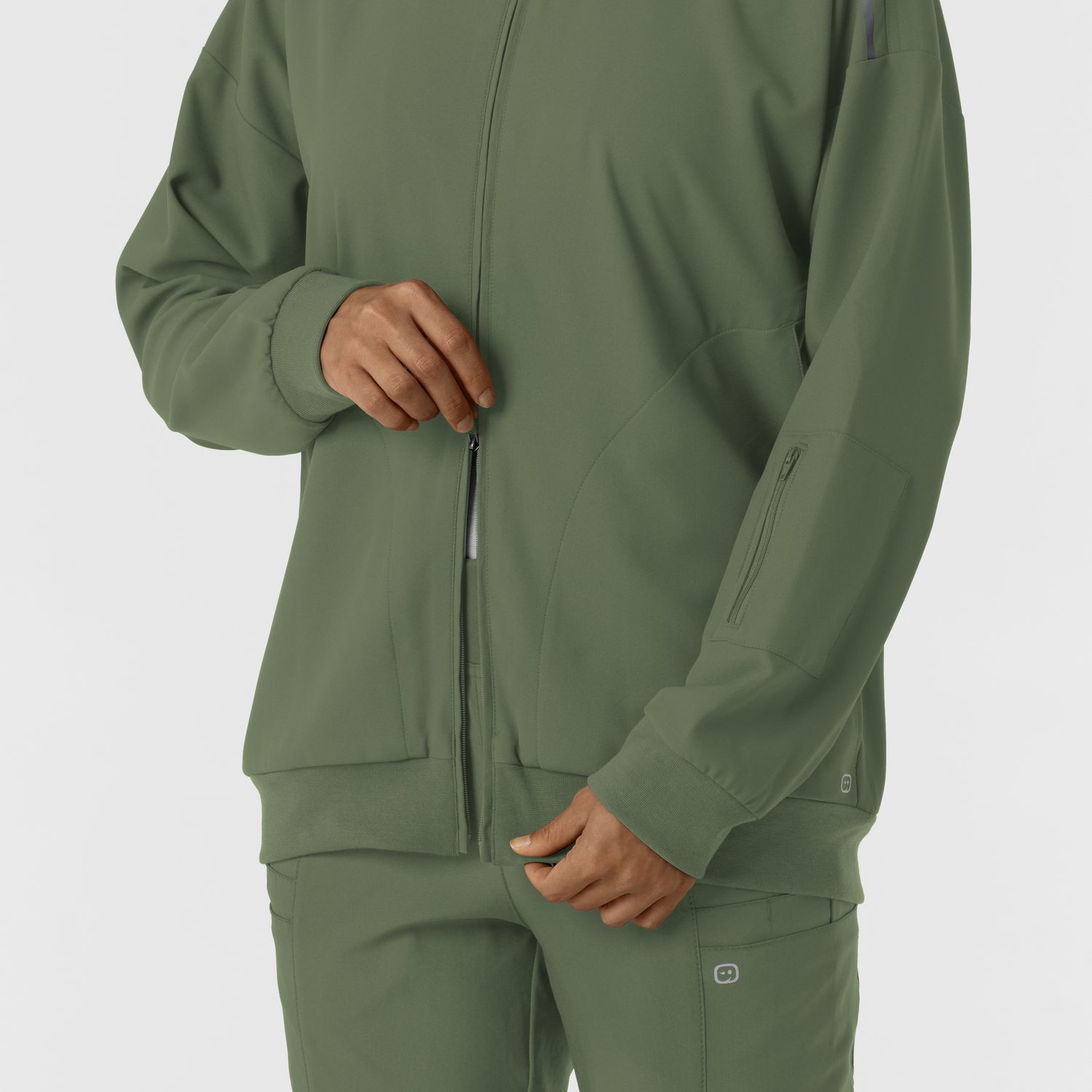 Felpa donna 8066 bomber zip olive