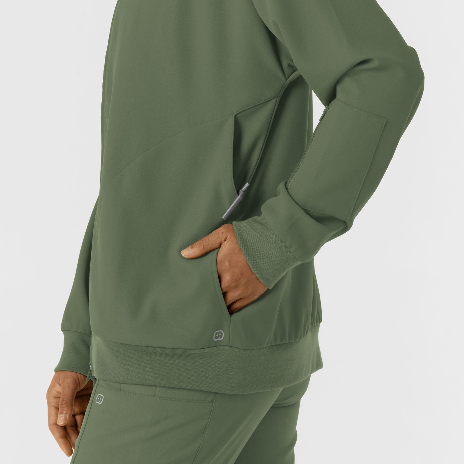 Felpa donna 8066 bomber zip olive