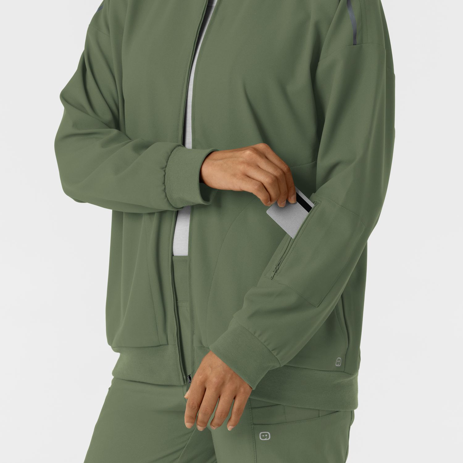 Felpa donna 8066 bomber zip olive