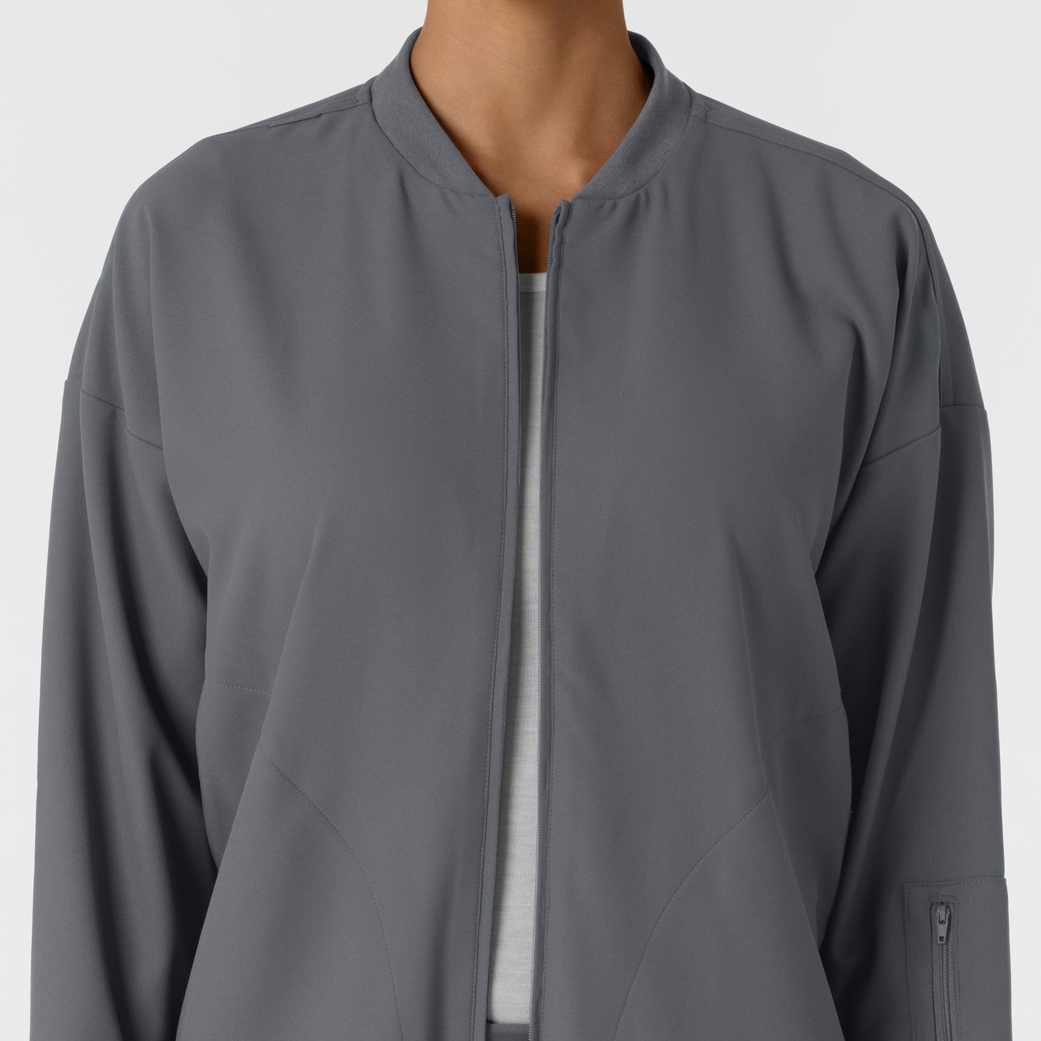 Felpa donna 8066 bomber zip pewter
