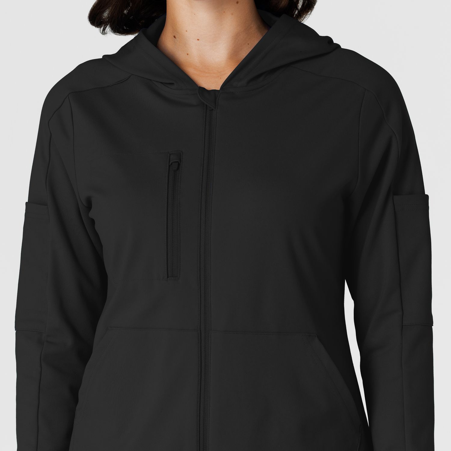 Felpa donna 8159 zip e cappuccio black