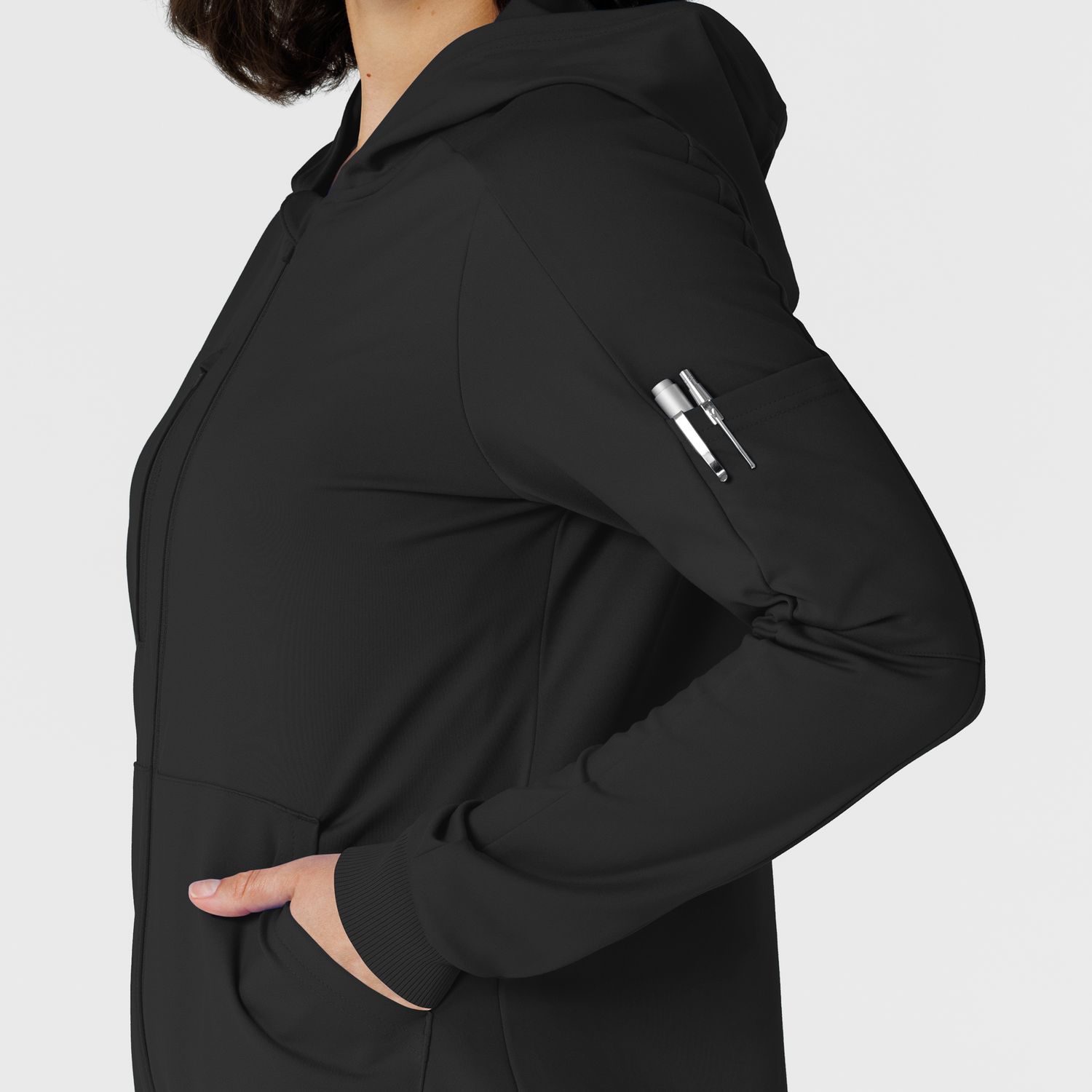 Felpa donna 8159 zip e cappuccio black