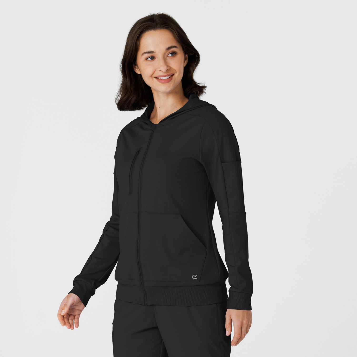 Felpa donna 8159 zip e cappuccio black