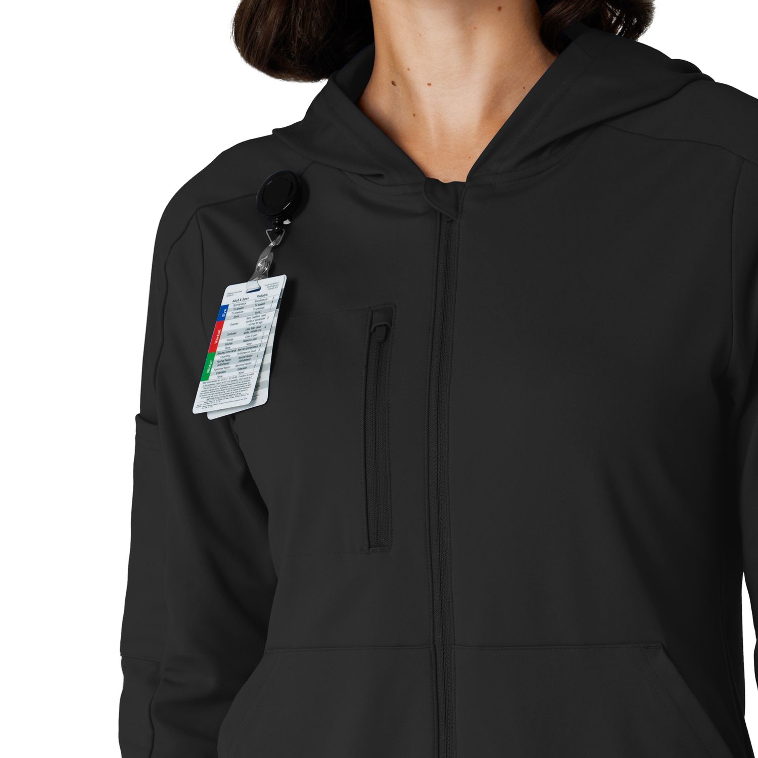 Felpa donna 8159 zip e cappuccio black