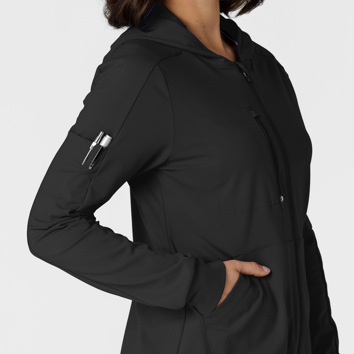 Felpa donna 8159 zip e cappuccio black