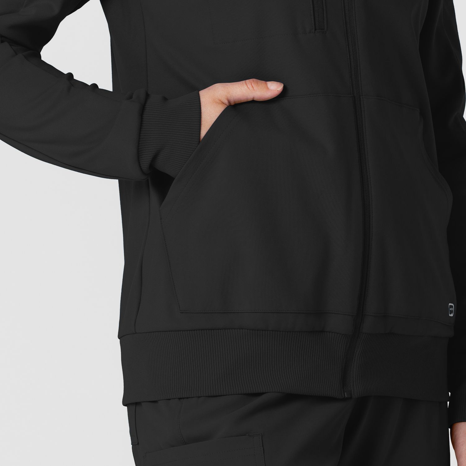 Felpa donna 8159 zip e cappuccio black