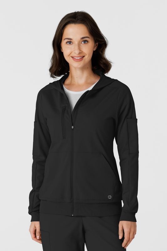 Felpa donna 8159 zip e cappuccio black