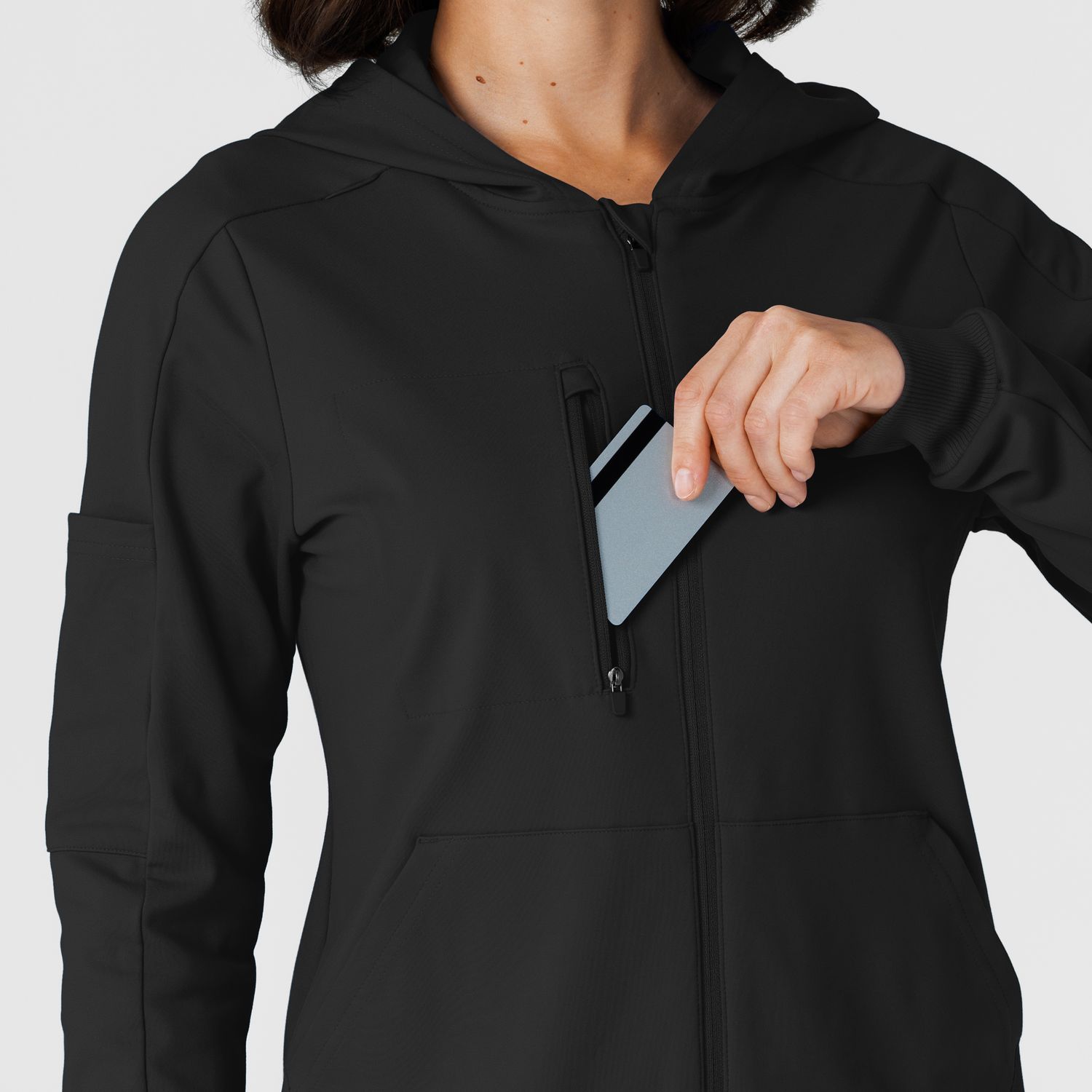 Felpa donna 8159 zip e cappuccio black