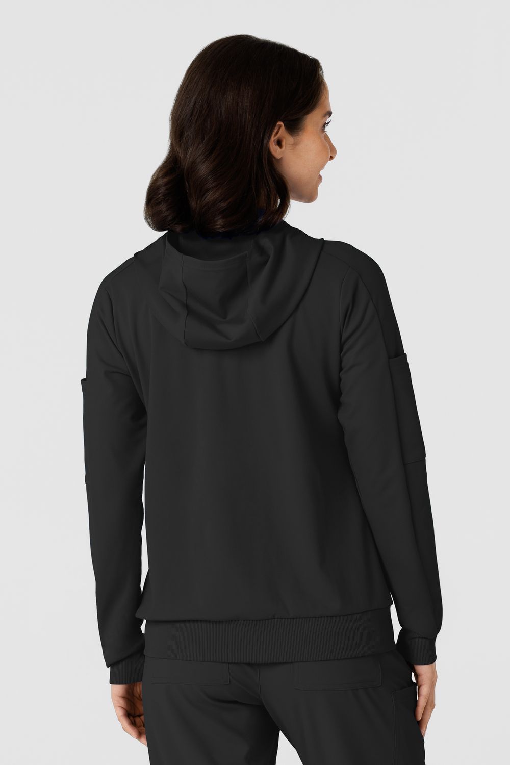 Felpa donna 8159 zip e cappuccio black