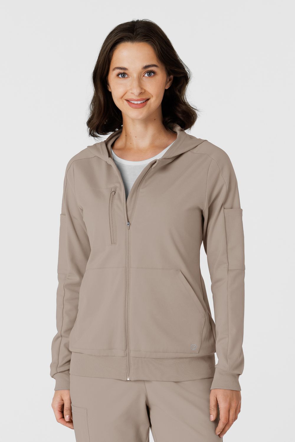 Felpa donna 8159 zip e cappuccio cloud