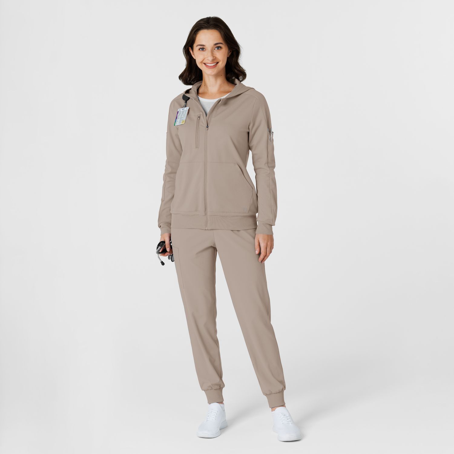 Felpa donna 8159 zip e cappuccio cloud