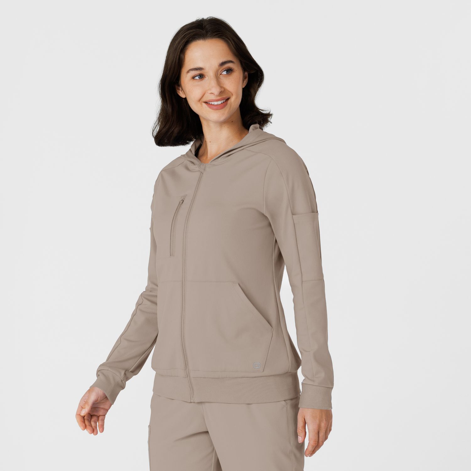 Felpa donna 8159 zip e cappuccio cloud