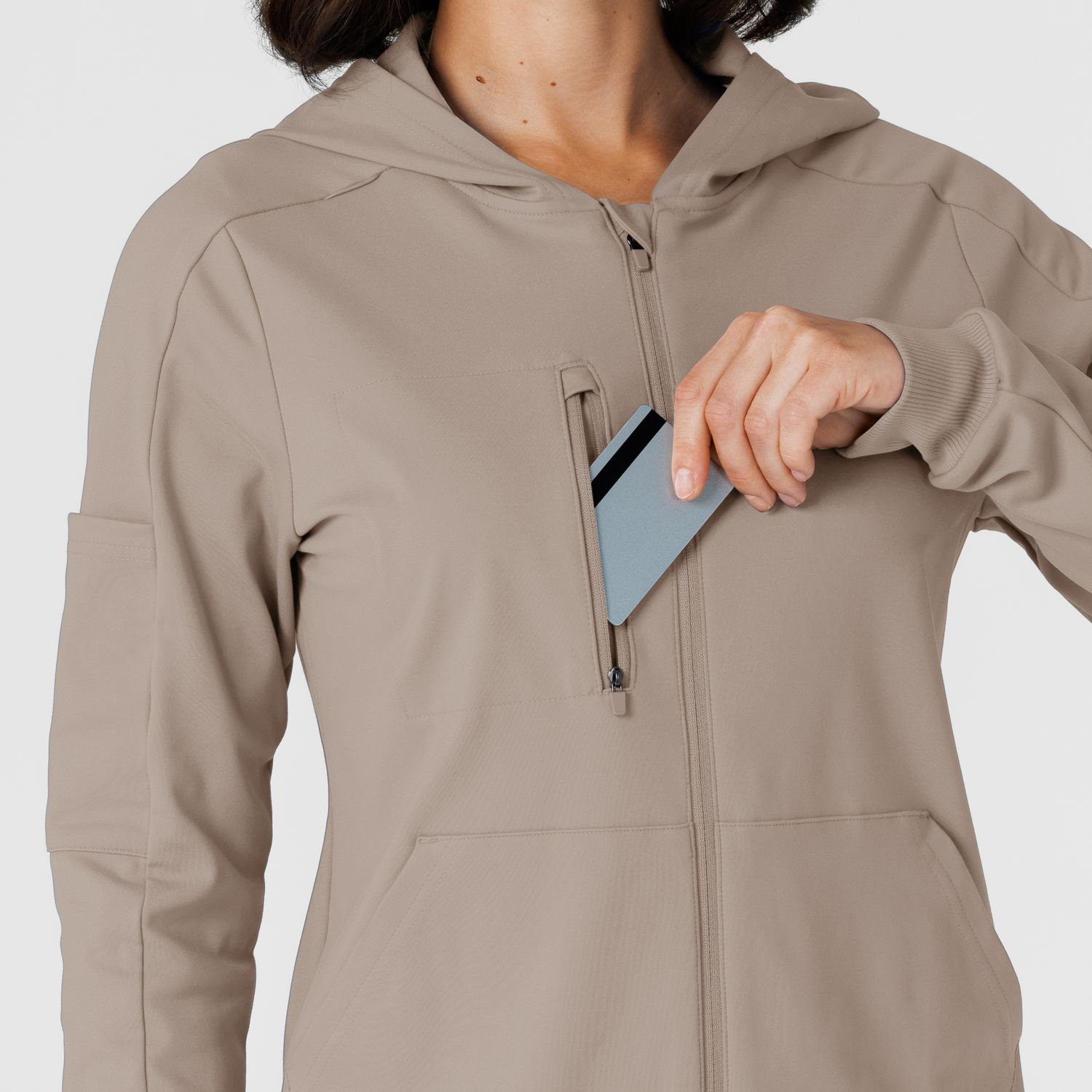 Felpa donna 8159 zip e cappuccio cloud