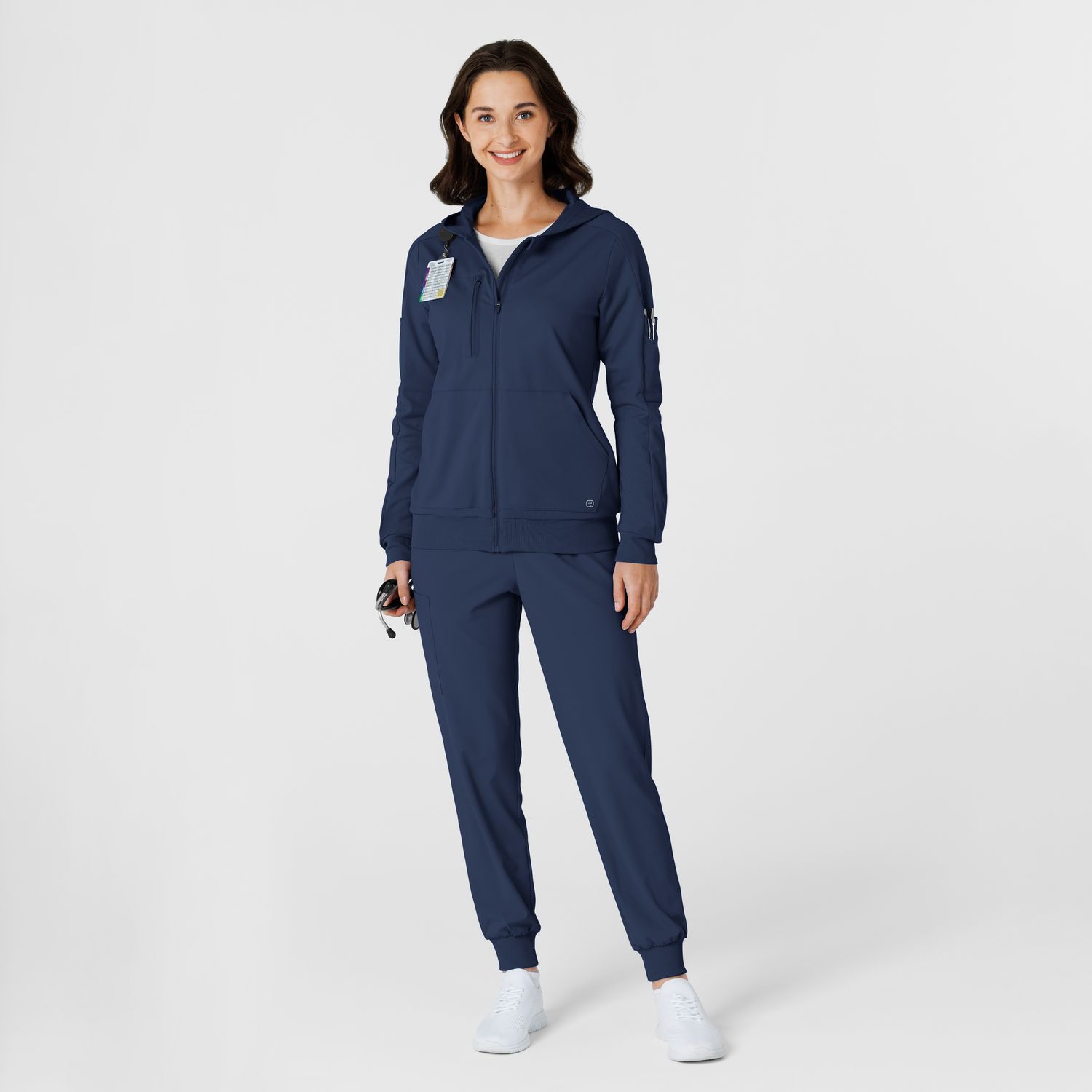 Felpa donna 8159 zip e cappuccio navy blue