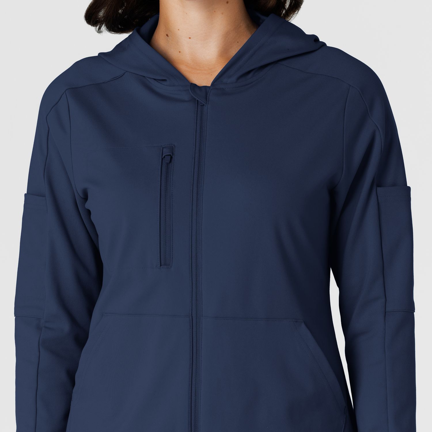 Felpa donna 8159 zip e cappuccio navy blue