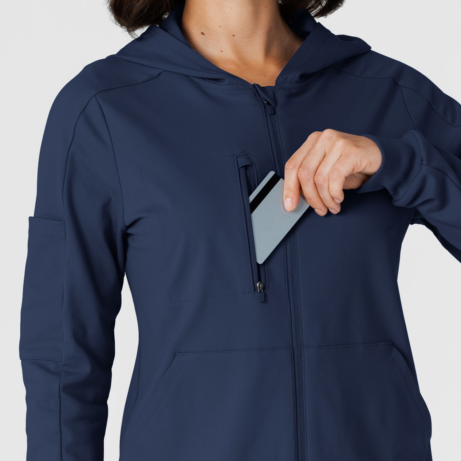 Felpa donna 8159 zip e cappuccio navy blue