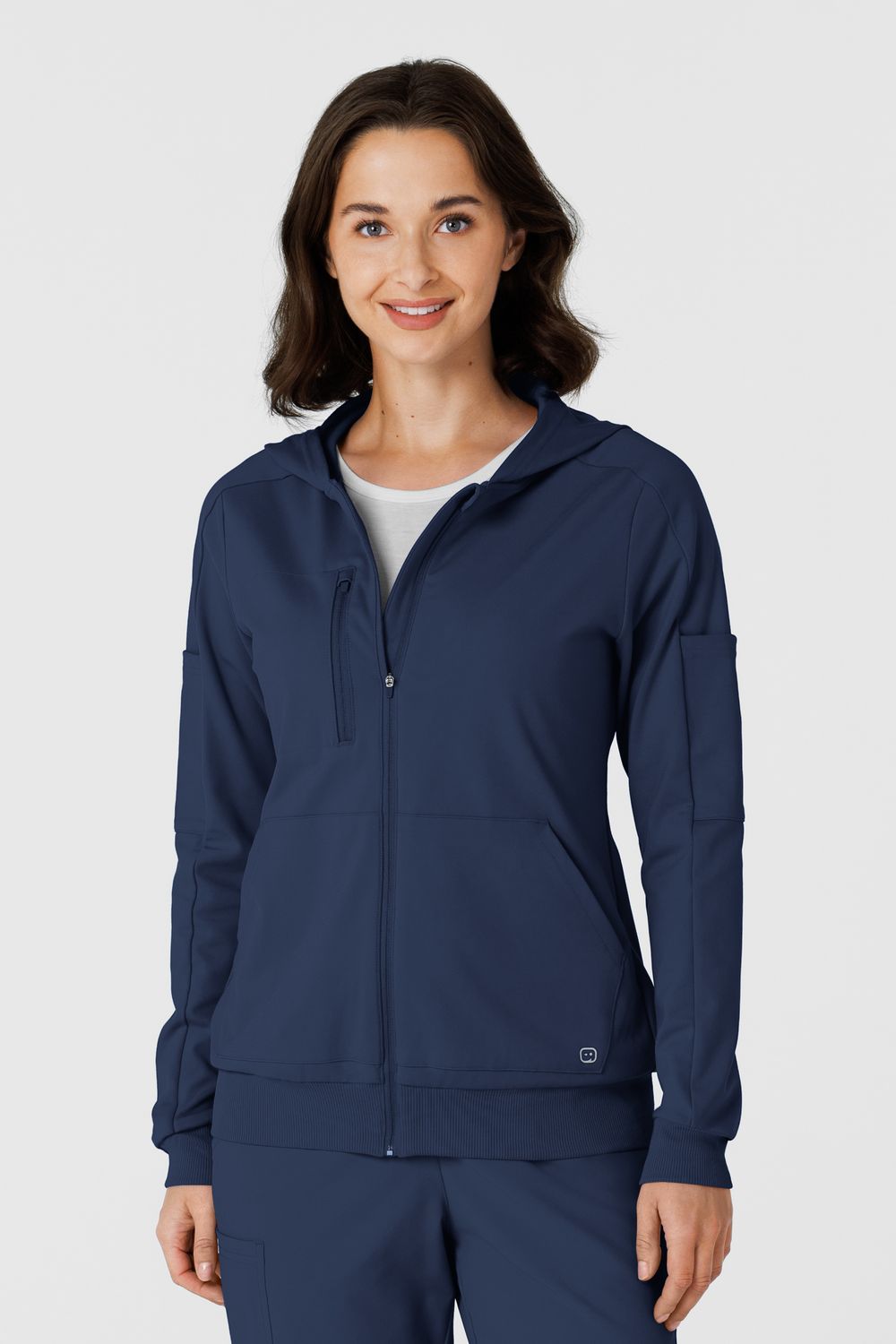 Felpa donna 8159 zip e cappuccio navy blue