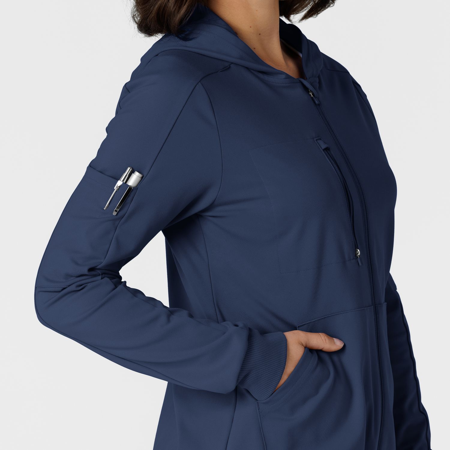 Felpa donna 8159 zip e cappuccio navy blue
