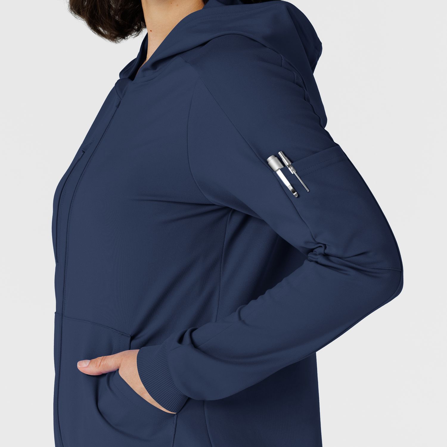 Felpa donna 8159 zip e cappuccio navy blue
