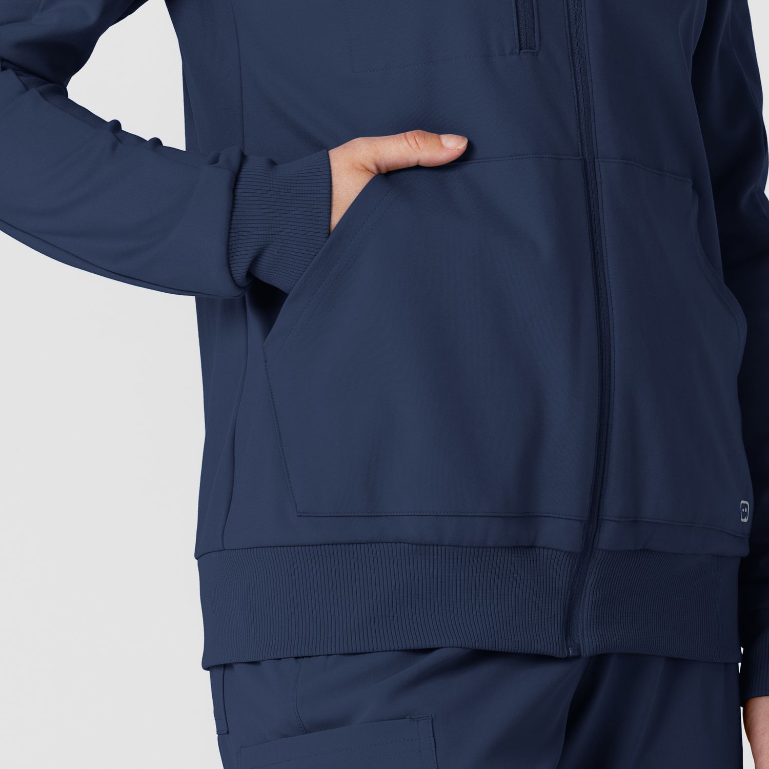 Felpa donna 8159 zip e cappuccio navy blue
