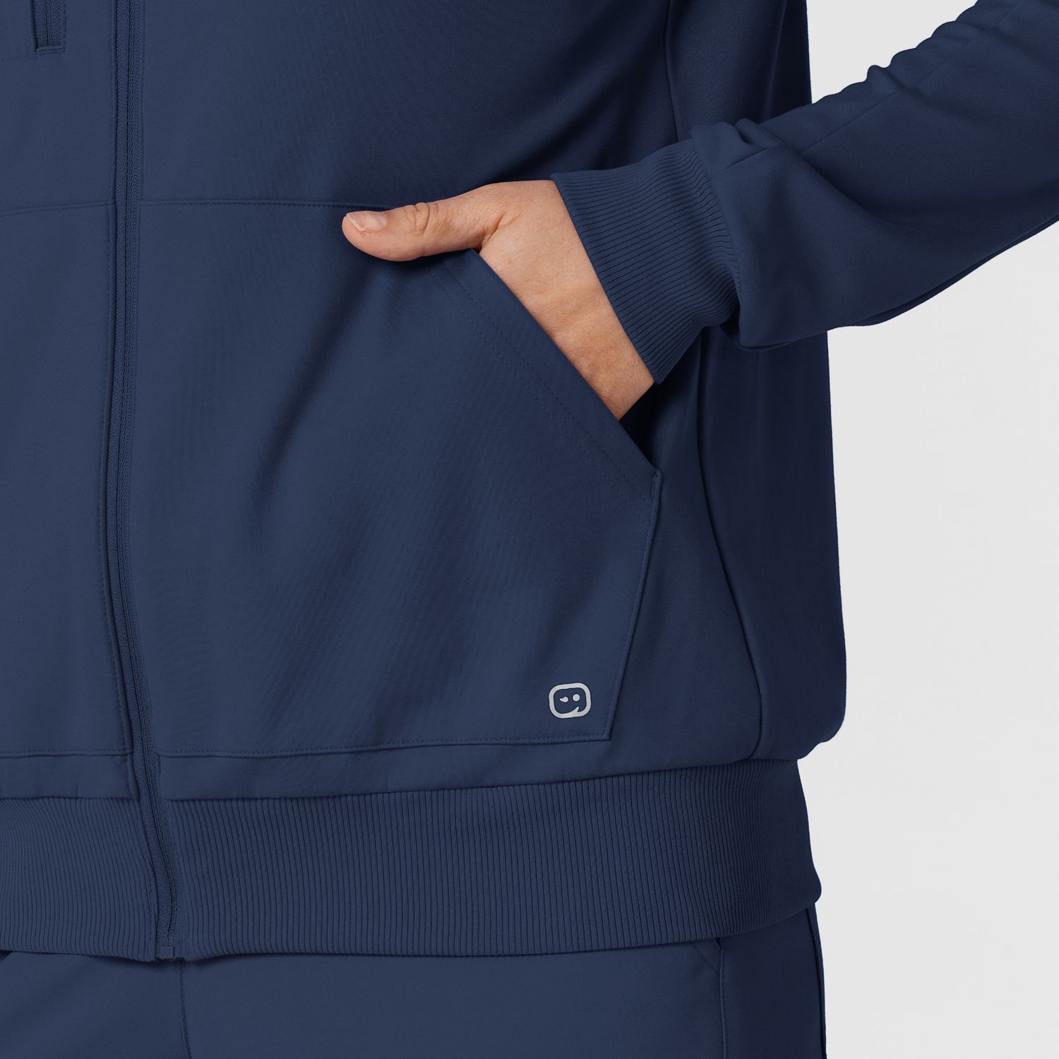 Felpa donna 8159 zip e cappuccio navy blue