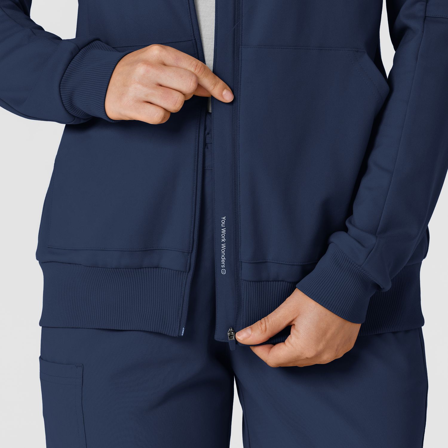 Felpa donna 8159 zip e cappuccio navy blue
