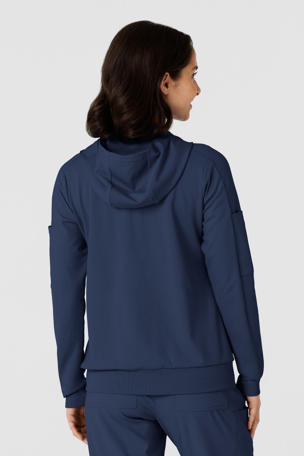 Felpa donna 8159 zip e cappuccio navy blue