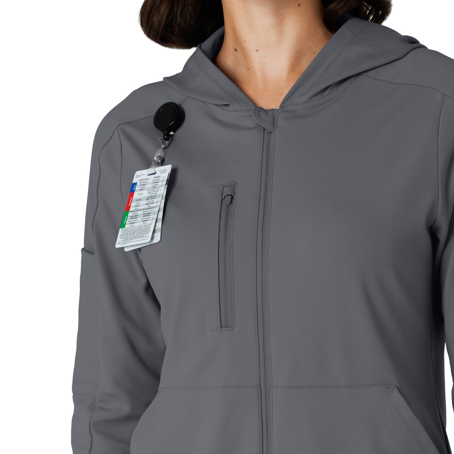 Felpa donna 8159 zip e cappuccio pewter