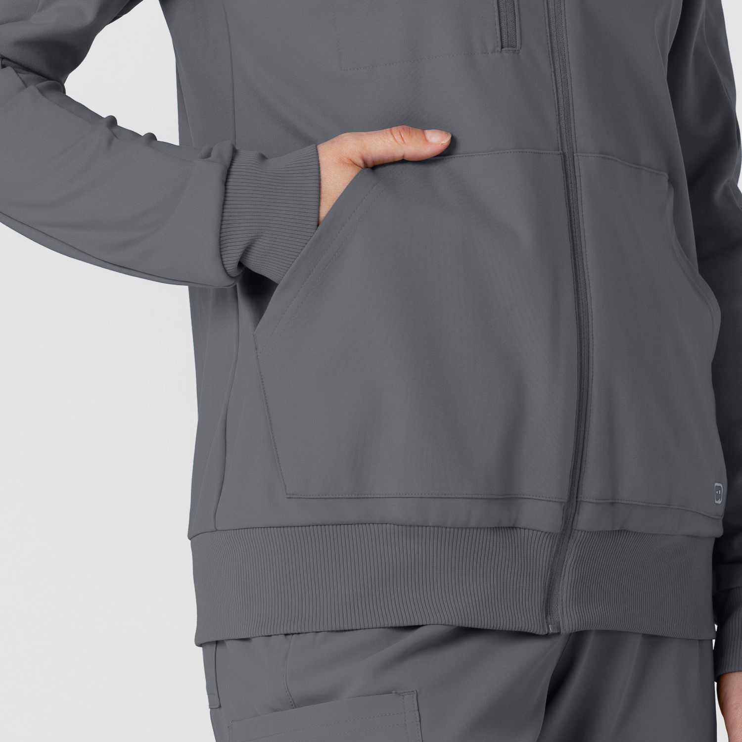 Felpa donna 8159 zip e cappuccio pewter