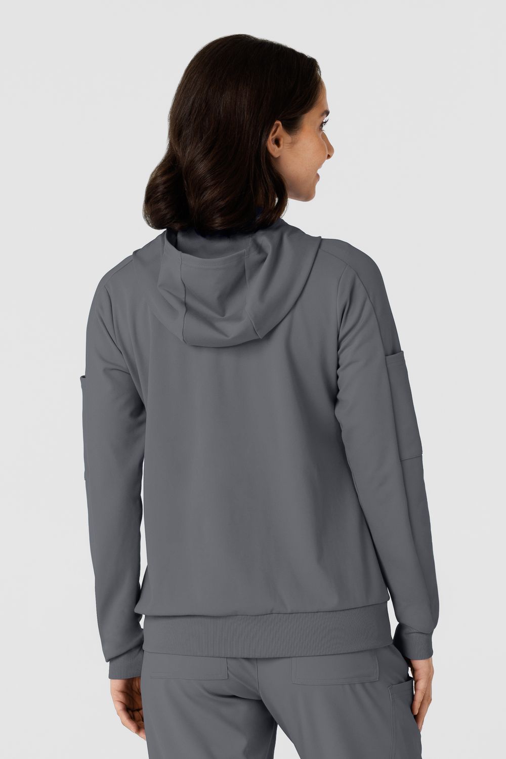 Felpa donna 8159 zip e cappuccio pewter