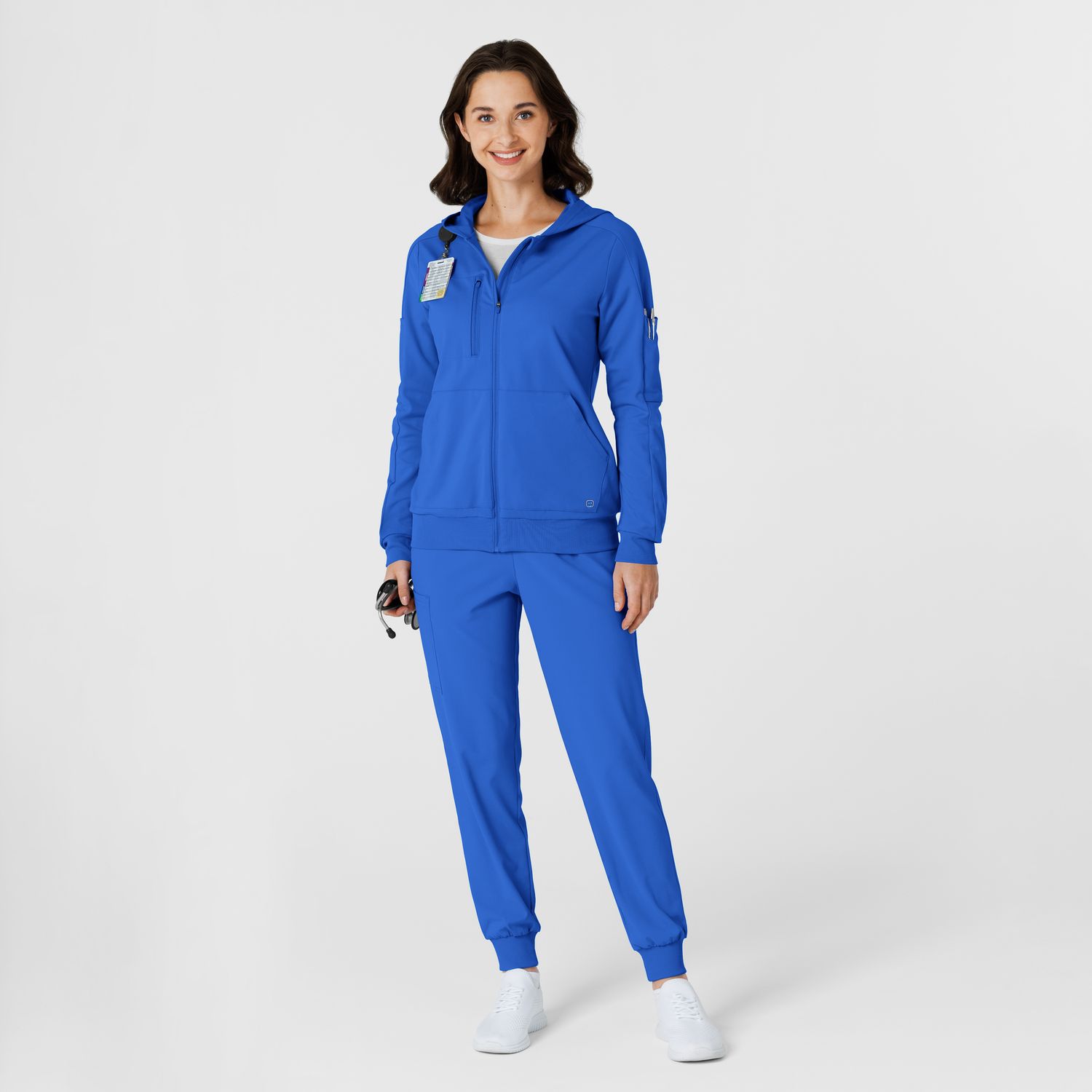 Felpa donna 8159 zip e cappuccio royal blue