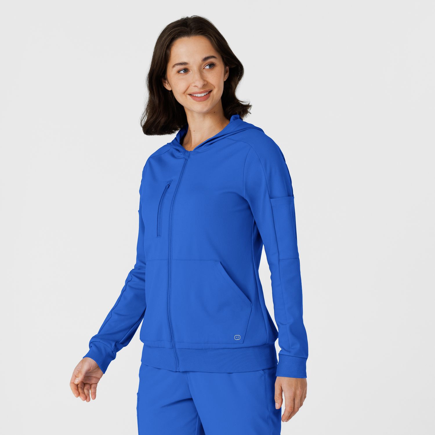 Felpa donna 8159 zip e cappuccio royal blue