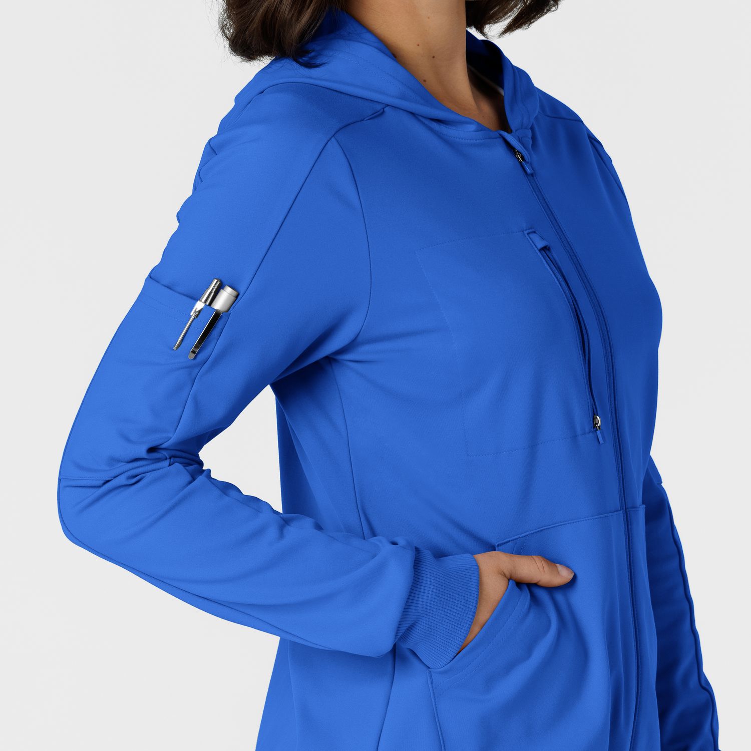 Felpa donna 8159 zip e cappuccio royal blue