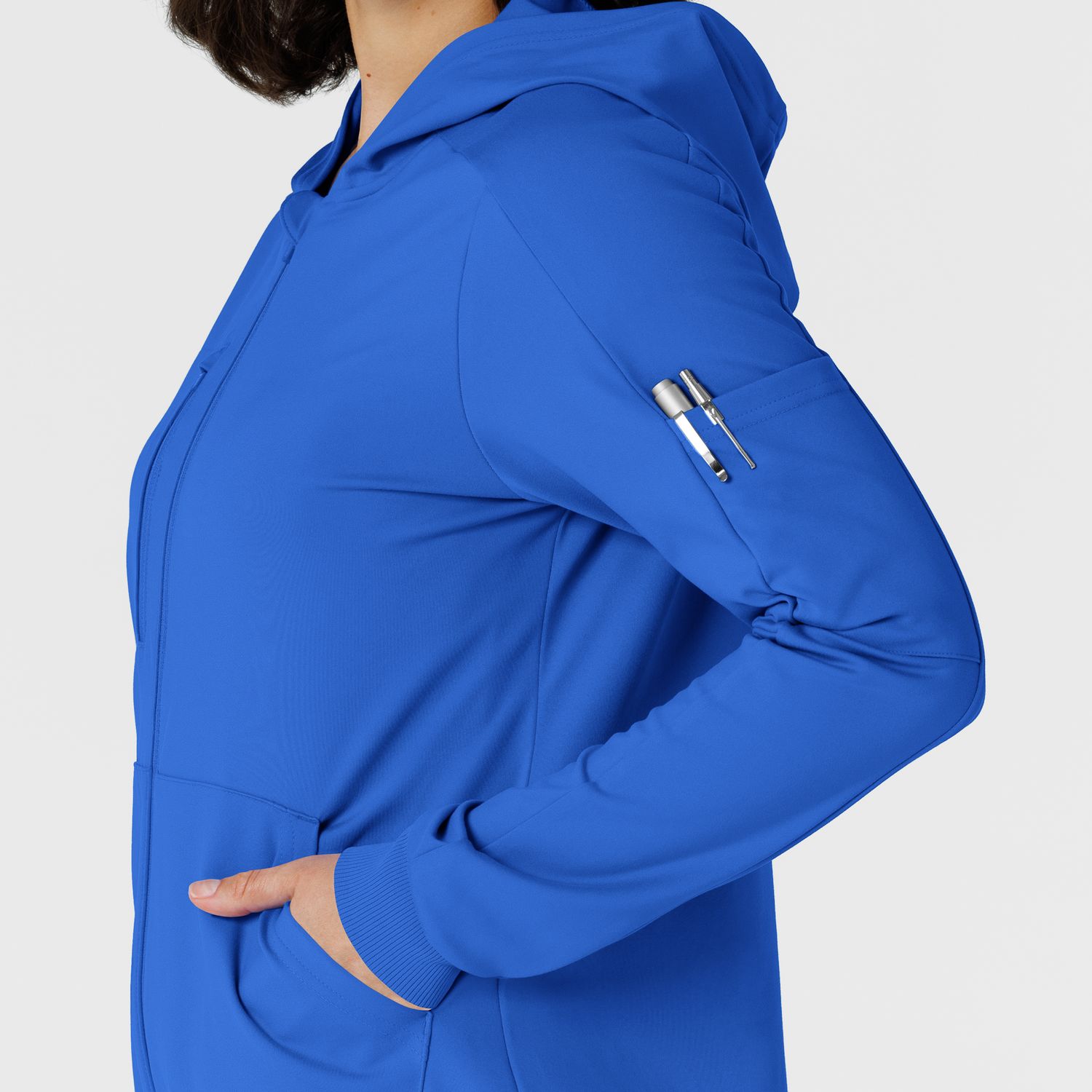Felpa donna 8159 zip e cappuccio royal blue