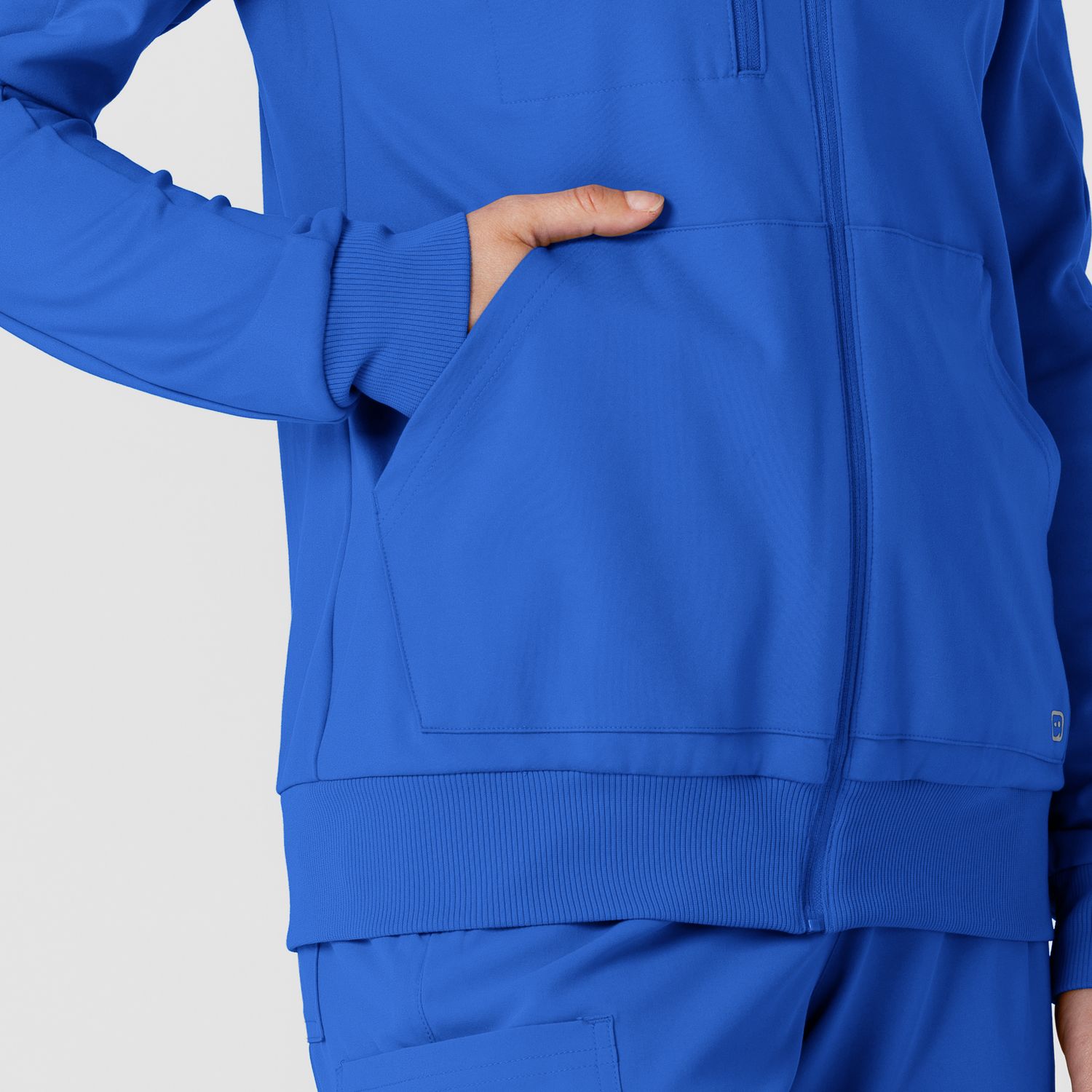 Felpa donna 8159 zip e cappuccio royal blue