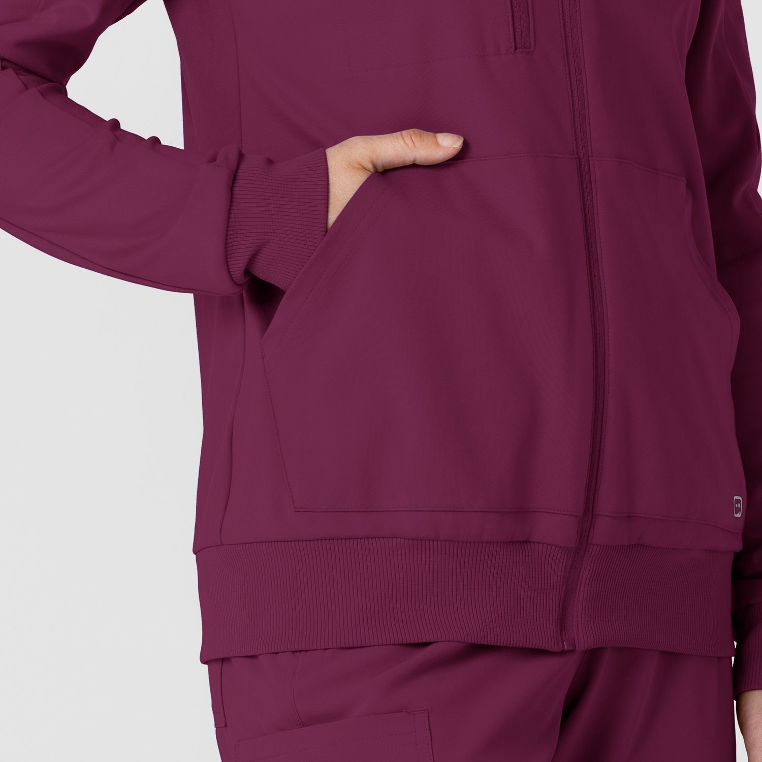 Felpa donna 8159 zip e cappuccio wine