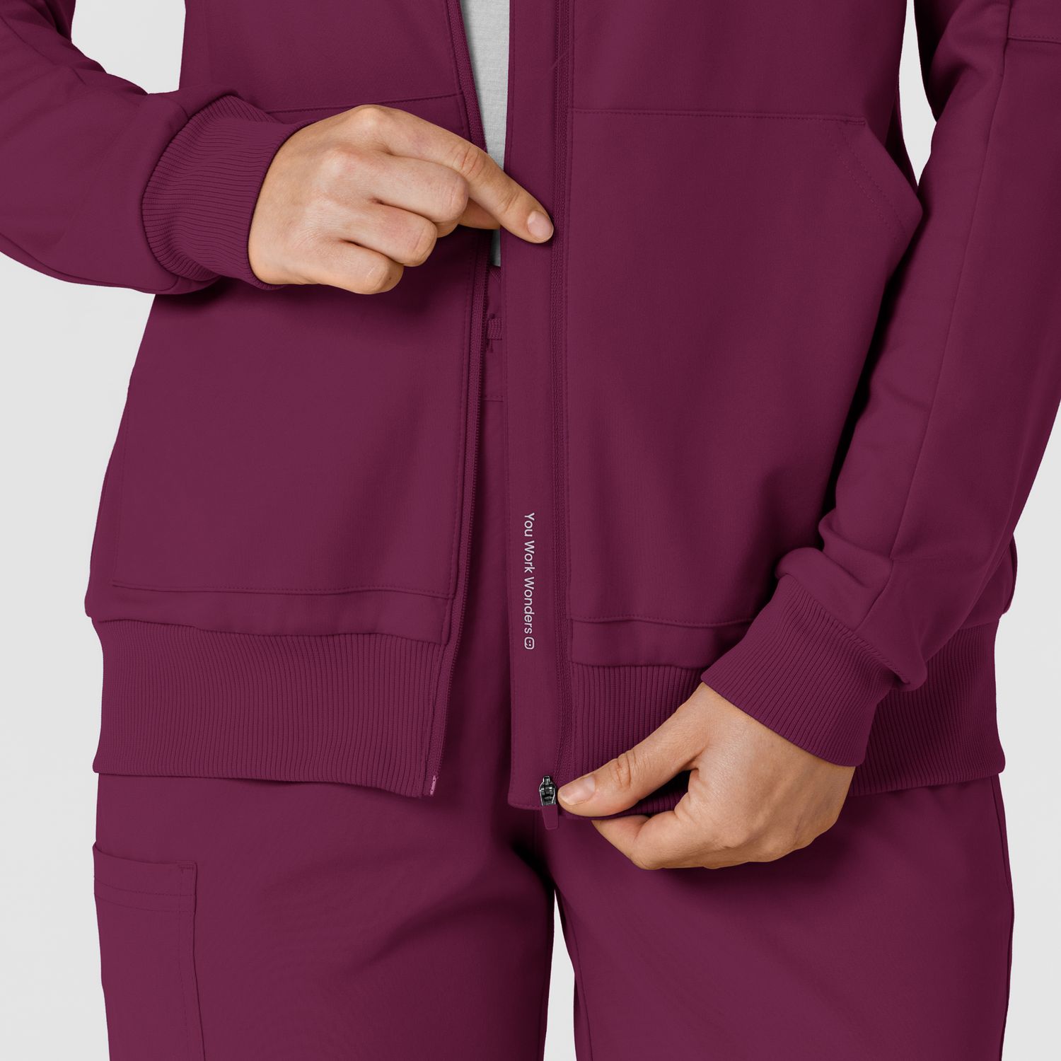 Felpa donna 8159 zip e cappuccio wine