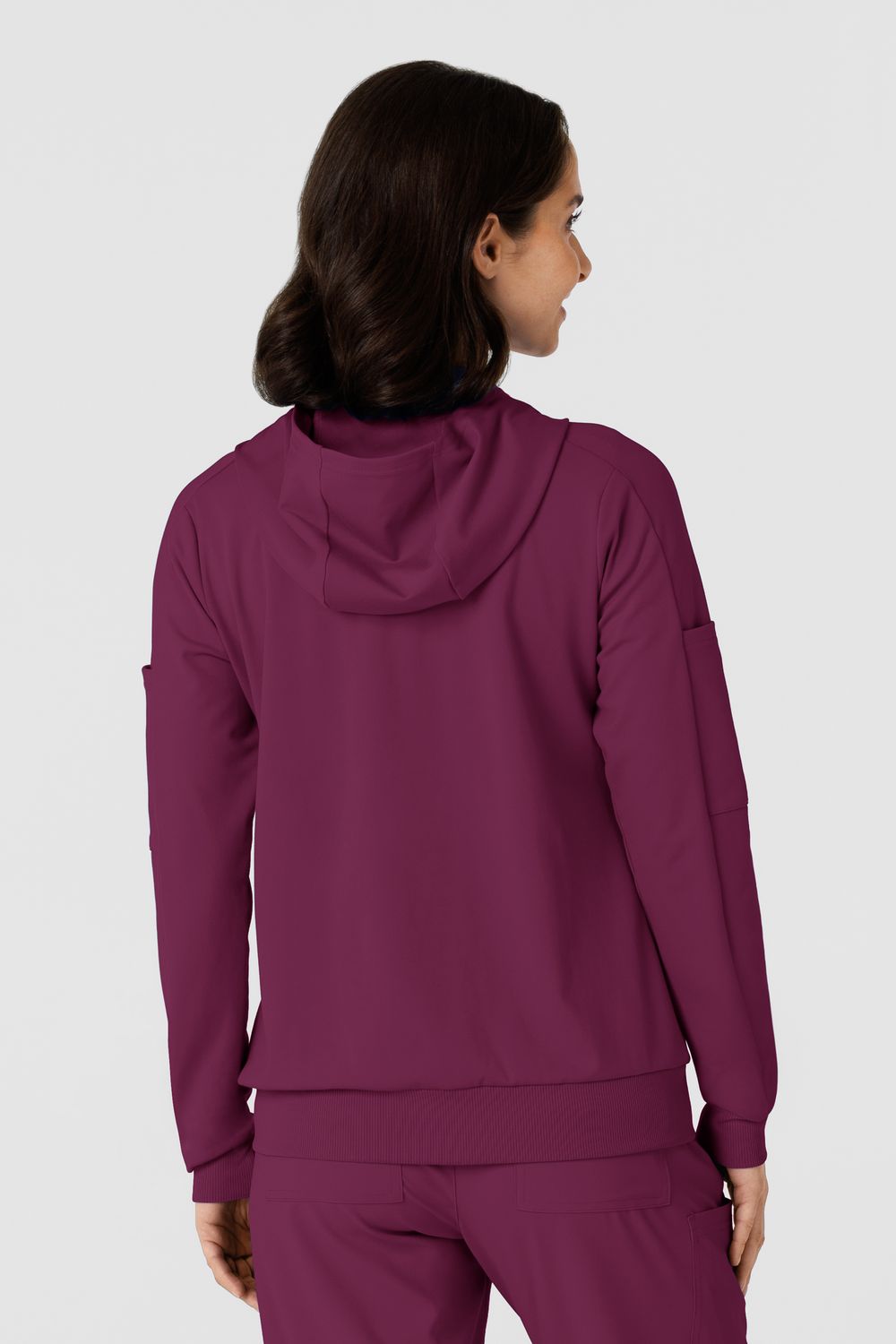 Felpa donna 8159 zip e cappuccio wine